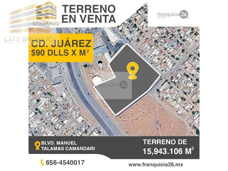 SE VENDEN TERRENOS INDUSTRIALES Y COMERCIALES EN CIUDAD JUAREZ, CHIHUAHUA